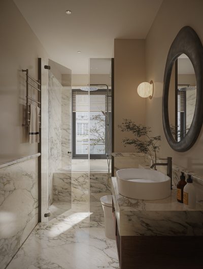 Wabi-Sabi-inspired MarbleBathroom